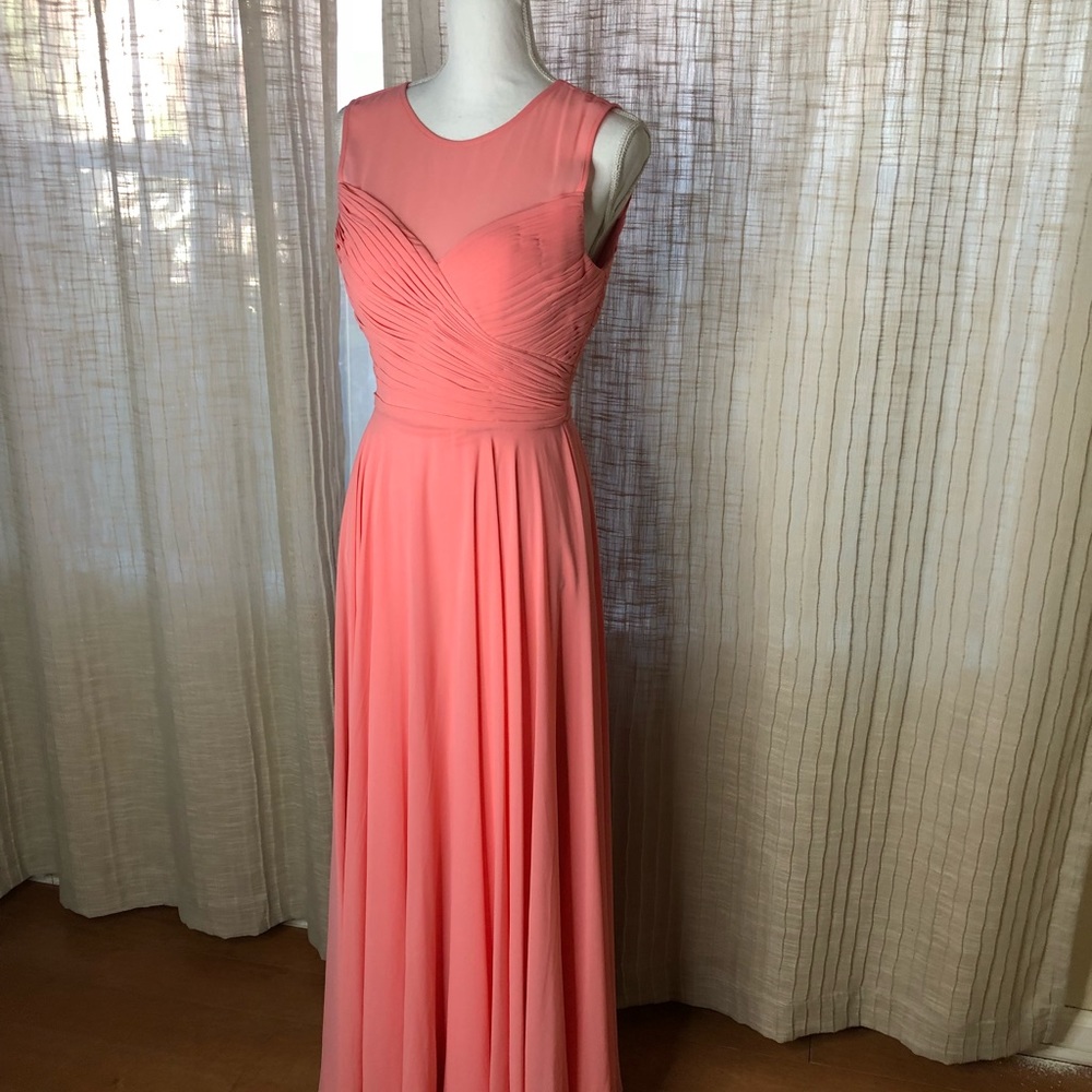 NWOT Salmon Coral Peach Pink full lgth Gown size 4